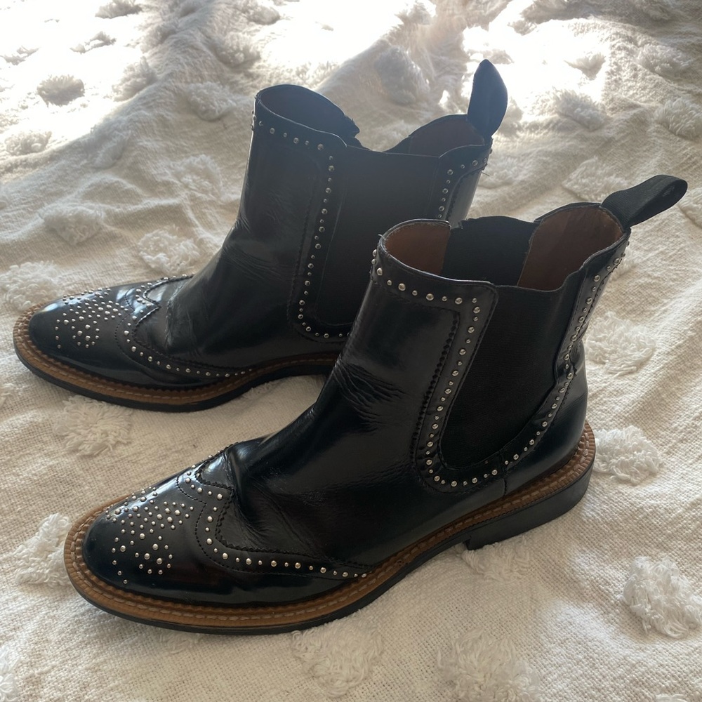 Zara Woman wingtip studded ankle boots - Picture 2 of 4